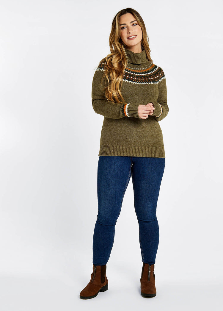 Riverdale Fair Isle Sweater - Dusky Green