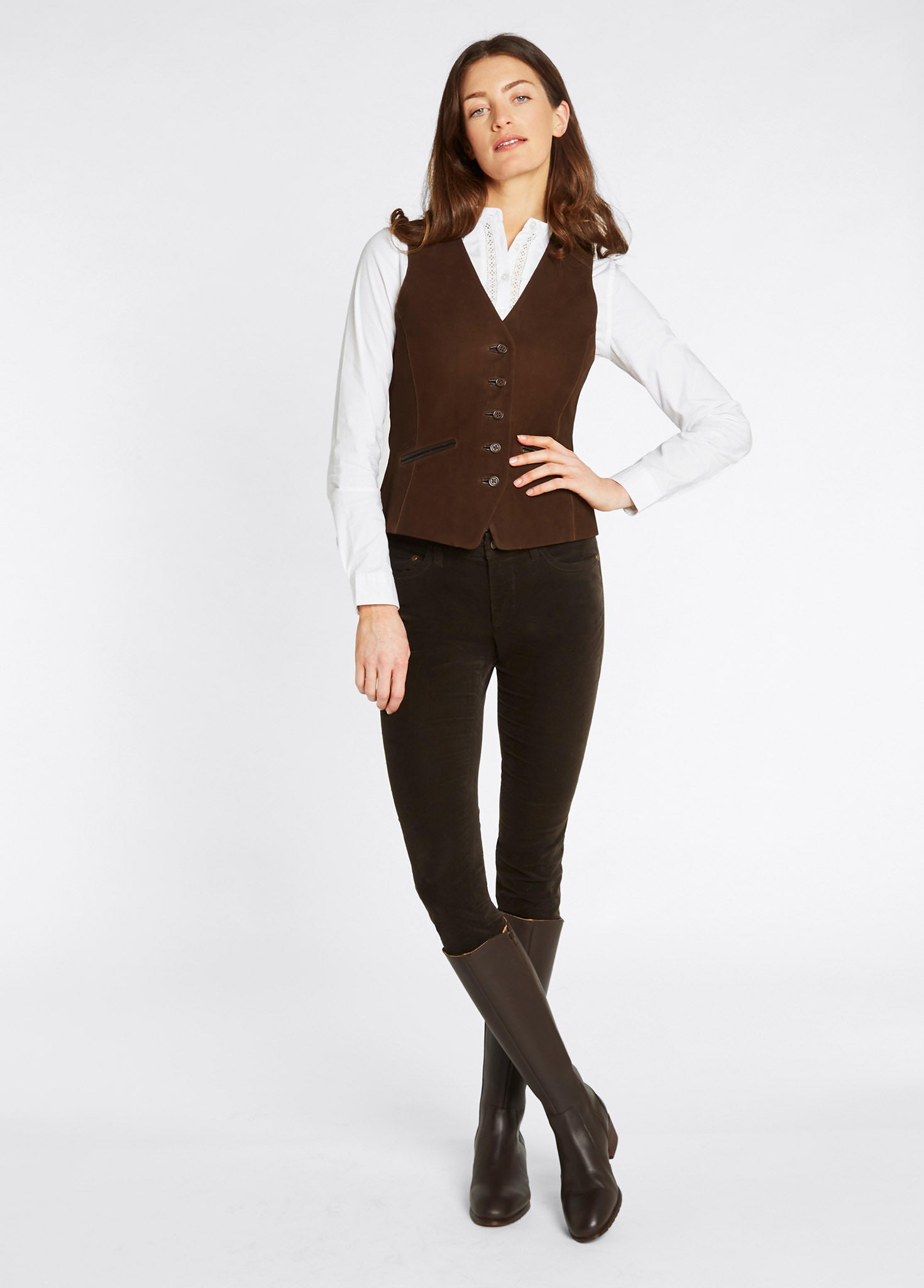 Greville Ladies' Tailored Waistcoat - Walnut