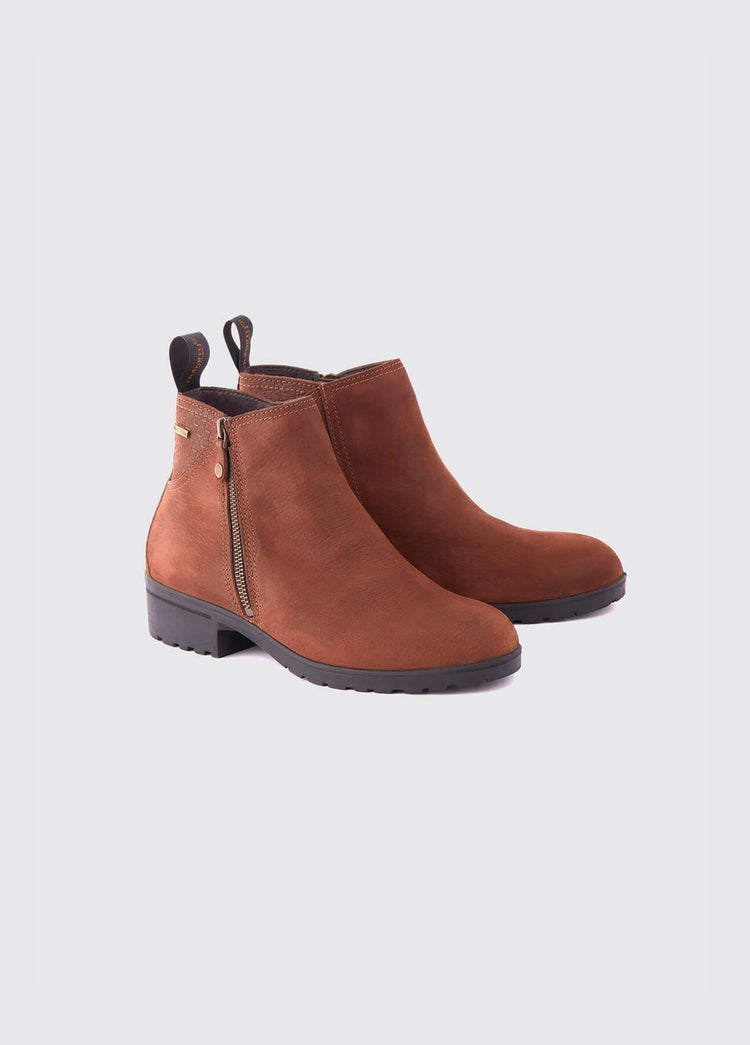 Carlow Side Zip Ankle Boot - Walnut