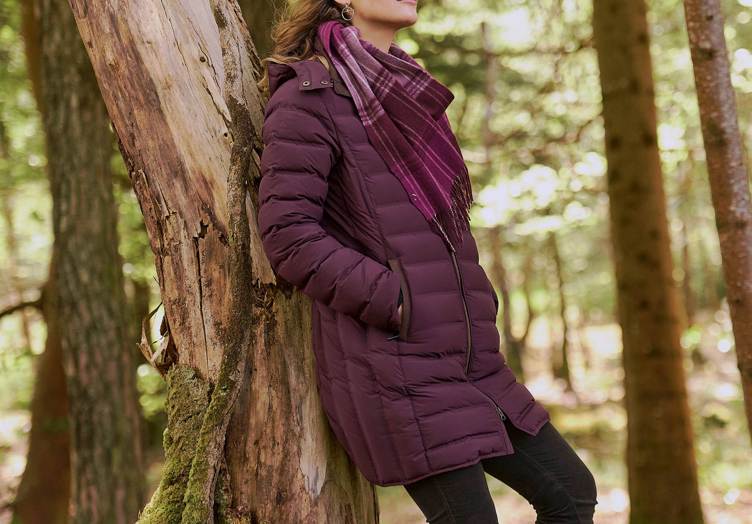 Ballybrophy Quilted Down Jacket Currant - Main Image
