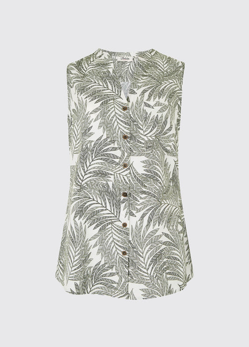 Ardfert Sleeveless Printed Shirt - Pesto