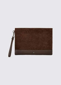 Millymount Ladies Suede Clutch - Cigar