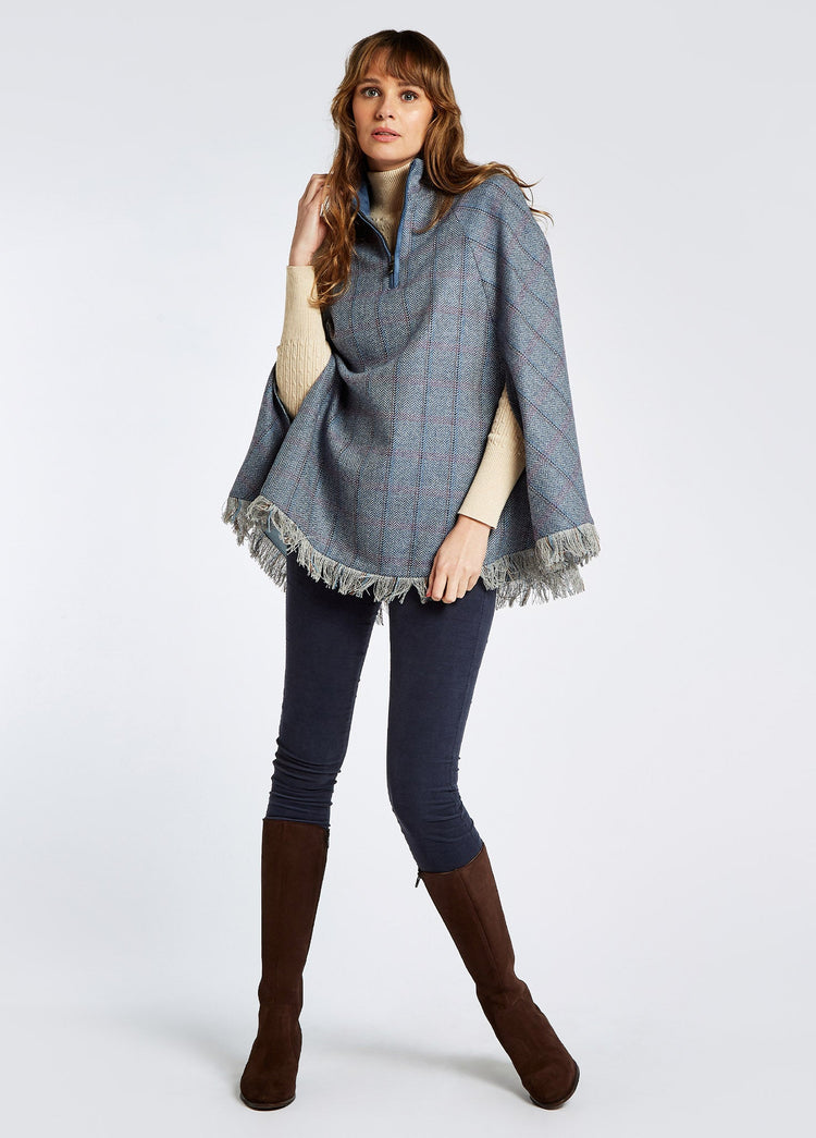 Blackmoor Tweed Cape - Denim Haze