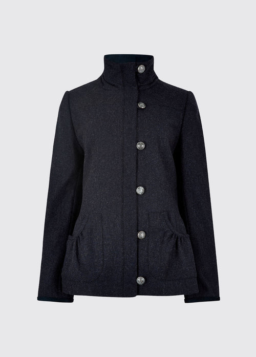 Bracken Tweed Coat - Navy