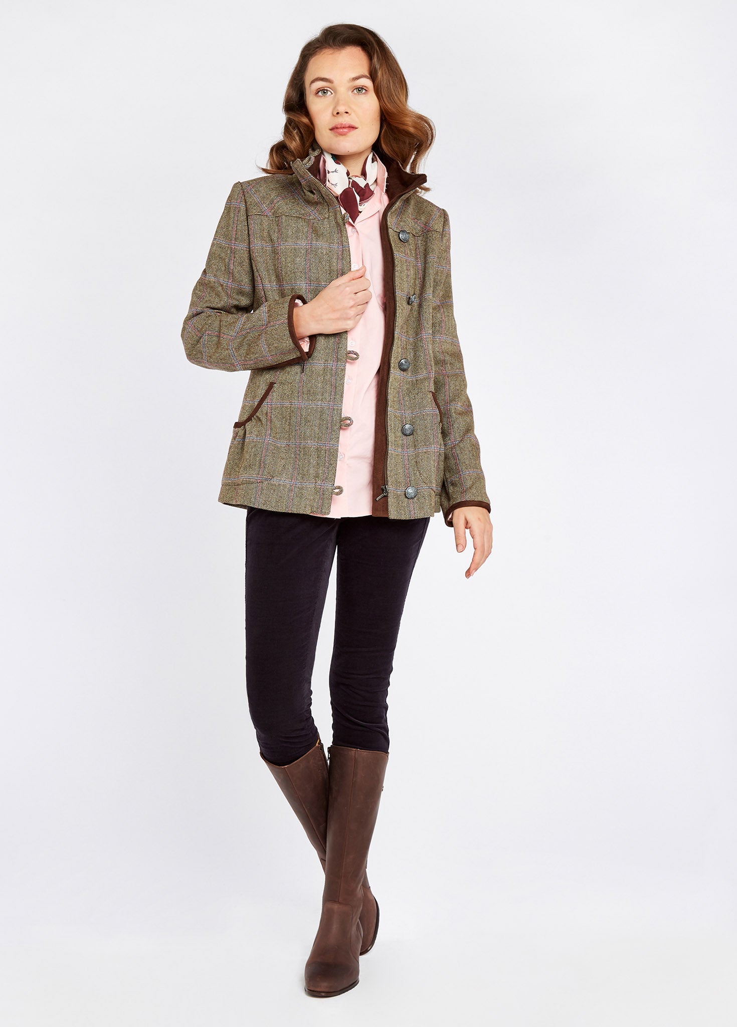 Bracken Ladies' Tweed Coat - Woodrose