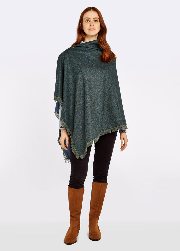 Hazelwood Tweed Poncho - Mist