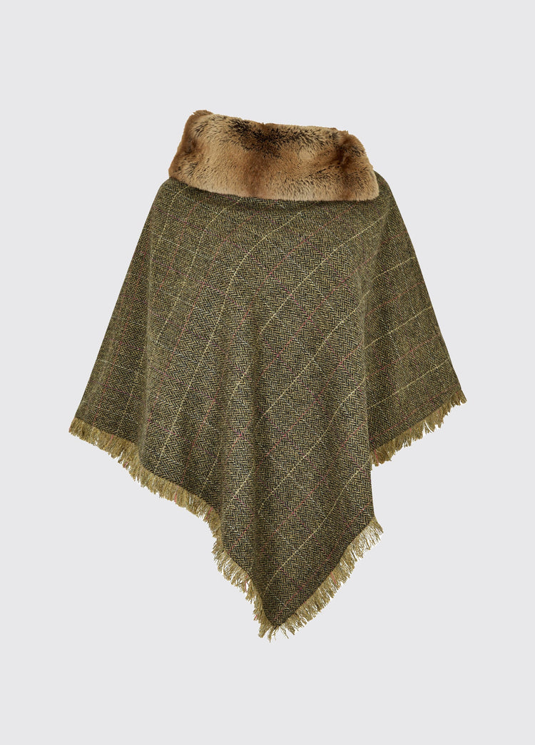 Silverfir Women's Tweed Poncho - Thistle