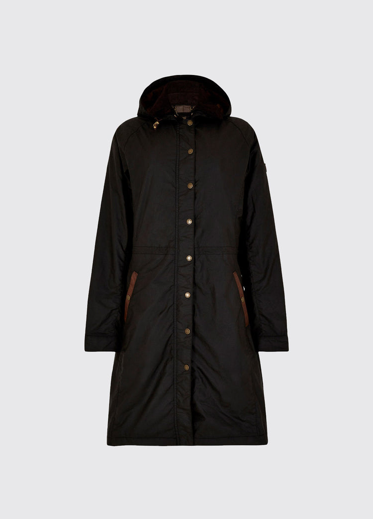 Redington Ladies' Long Waxed Cotton Coat - Black