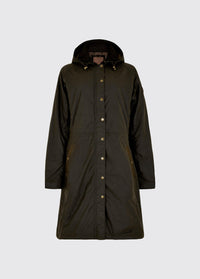 Redington Ladies' Long Waxed Cotton Coat - Verdigris