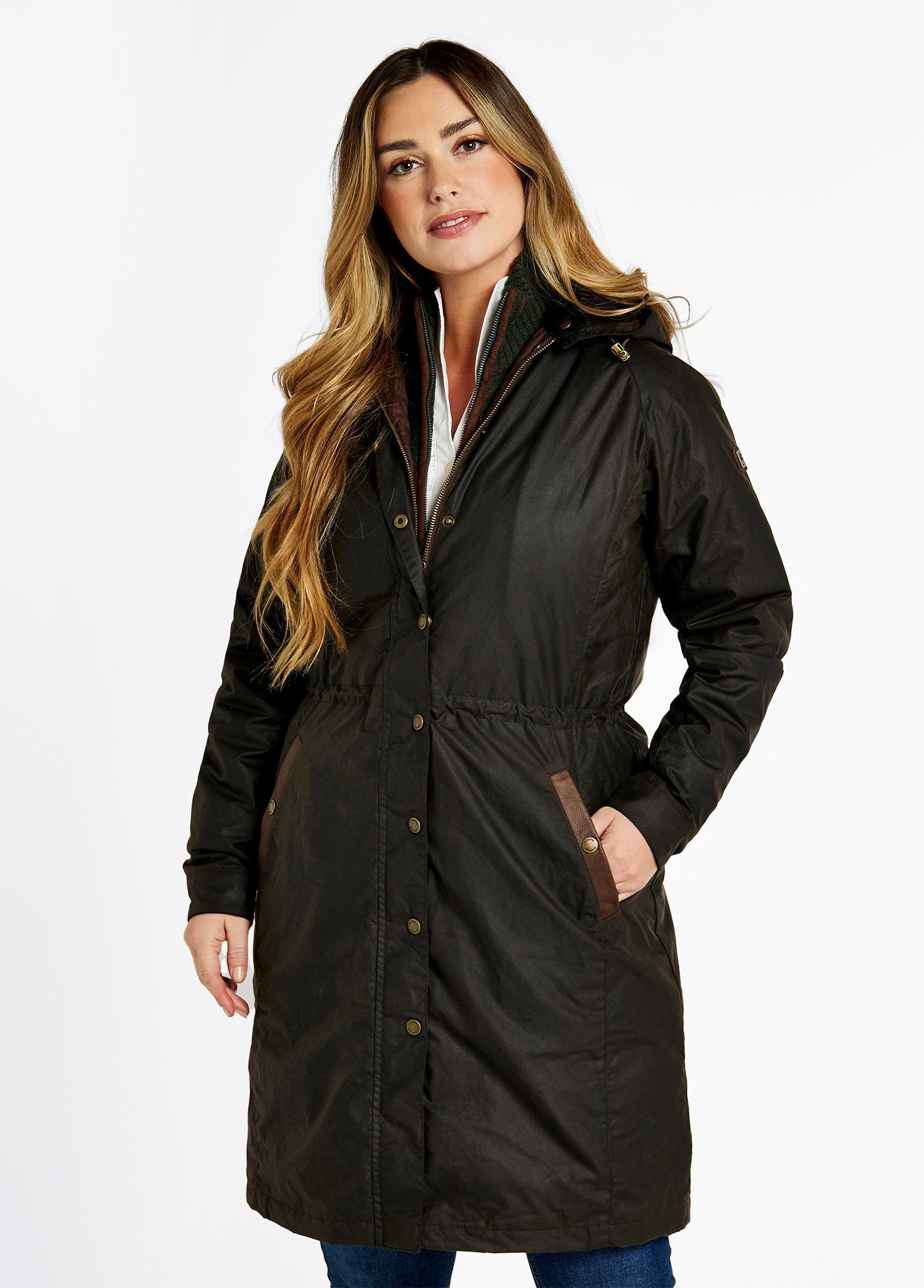 すい【美品】  Wainwright coat Redington Ladies' Long Waxed Cotton Coat - Verdigris