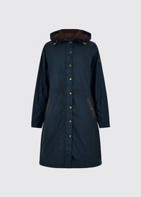 Redington Ladies' Long Waxed Cotton Coat - Storm Blue