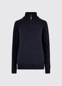 Hession Ladies' zip neck sweater - Navy