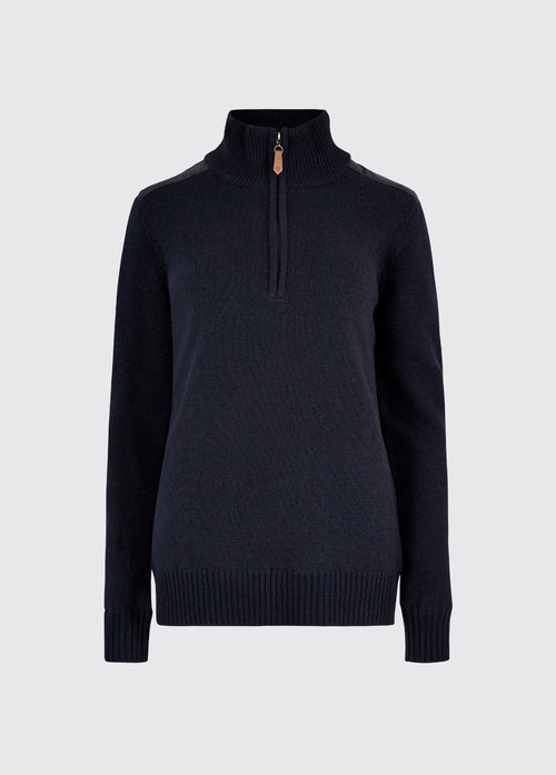 Hession Ladies' zip neck sweater - Navy