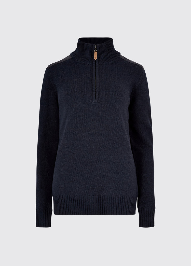 Hession Women's zip neck sweater - Navy