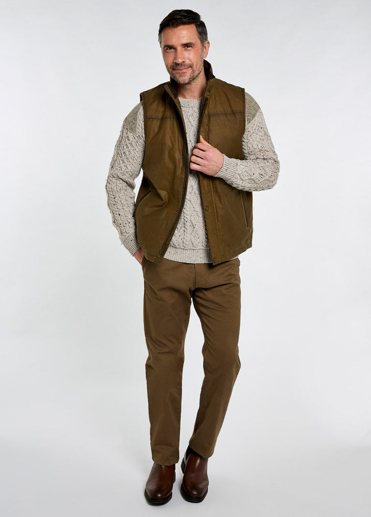 Mayfly Men's Waxed Cotton Vest - Beech