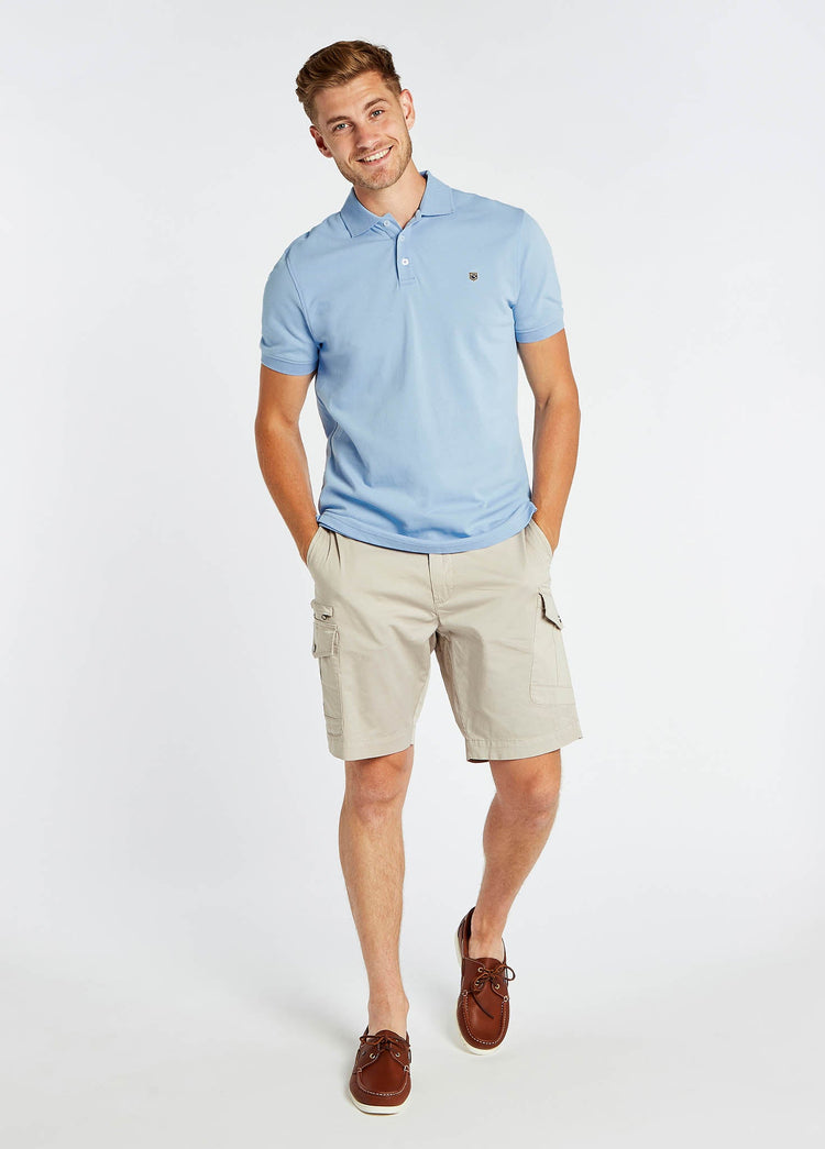 Quinlan 4-way Stretch Polo- Light Sky