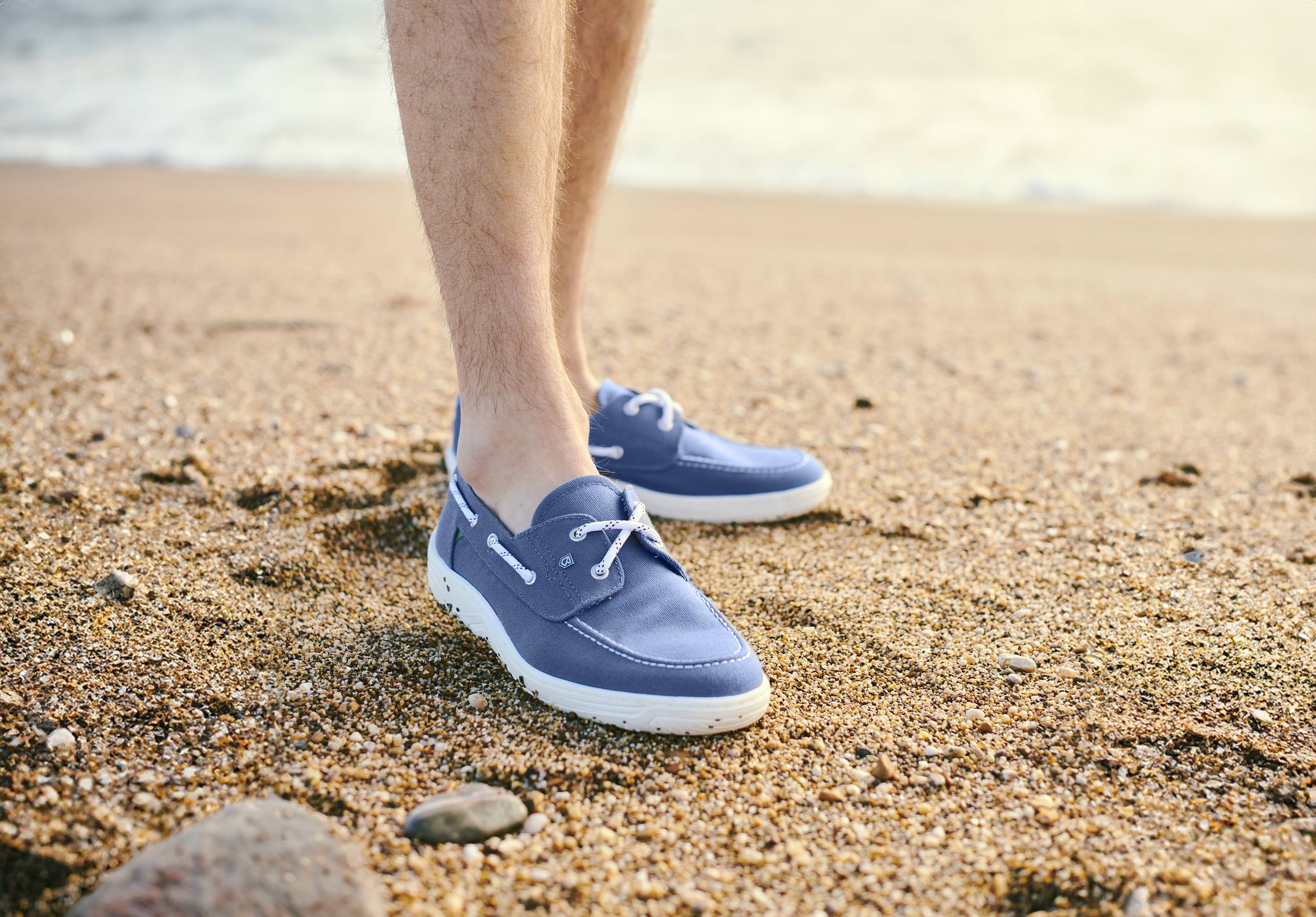 Blue canvas boat shoes online