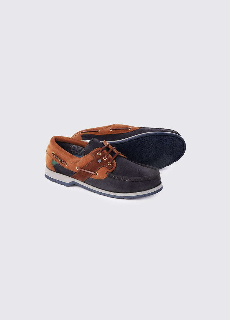 Clipper Boat Shoe - Navy/Brown