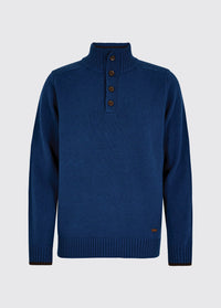 Parkplace Men's Button Neck Sweater - Peacock Blue