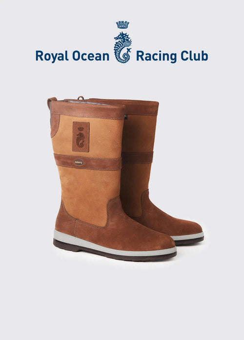 Ultima Sailing Boot with RORC Logo - Brown