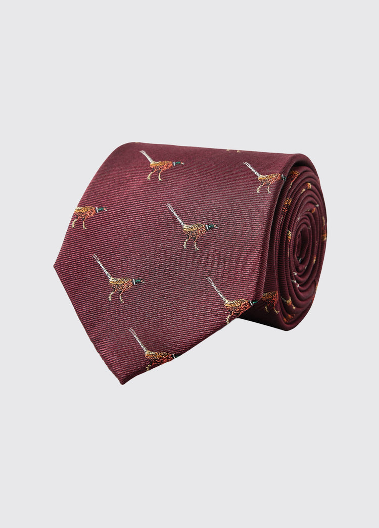 Madden Pheasant Silk Tie - Merlot