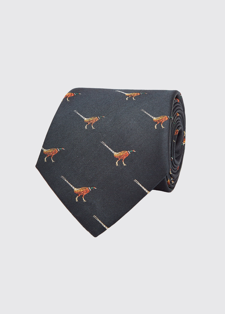 Madden Pheasant Silk Tie - Navy