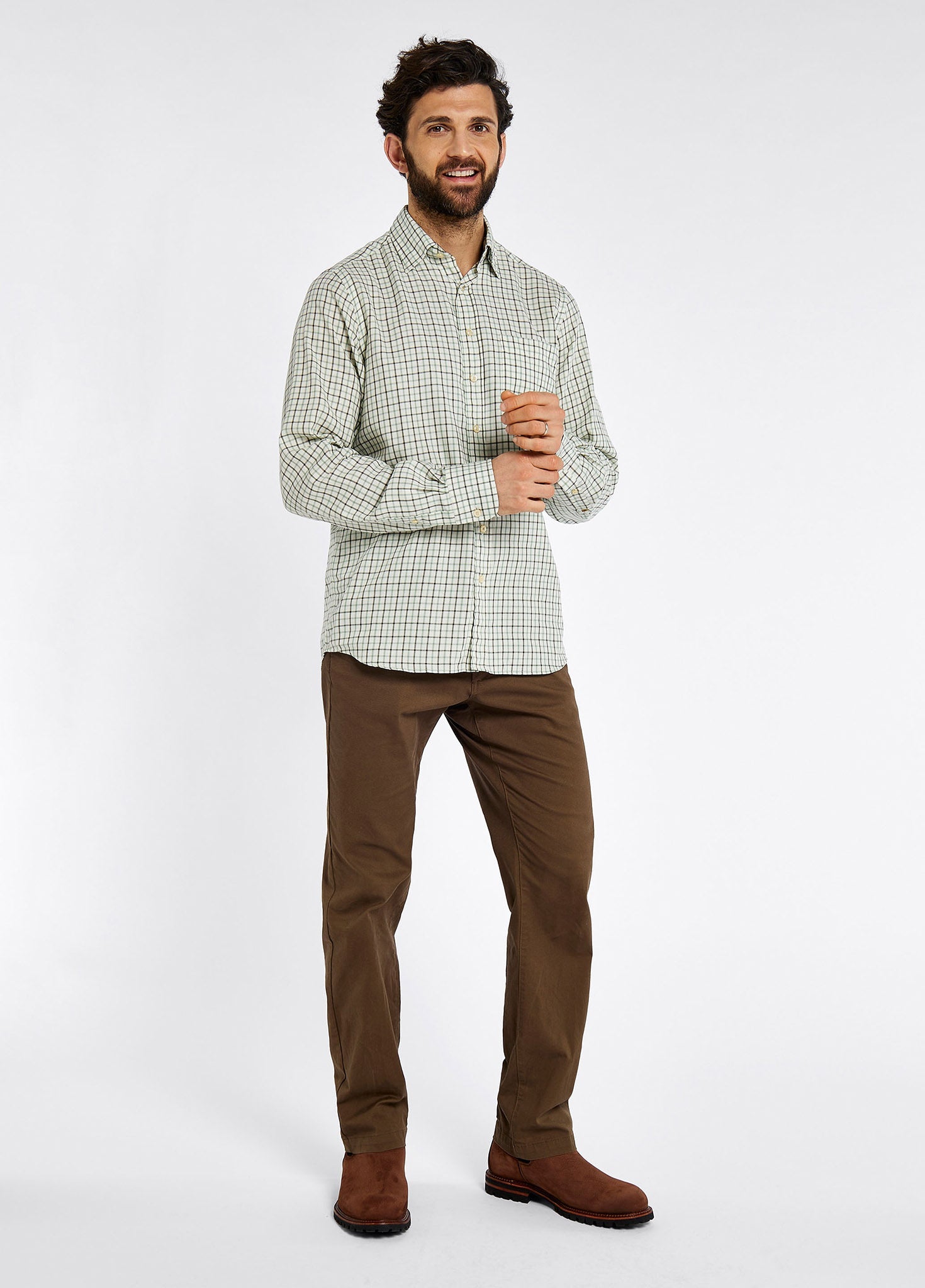 【SCENERITY】Sto Check Shirt mens-tattersall-shirt-sage-
