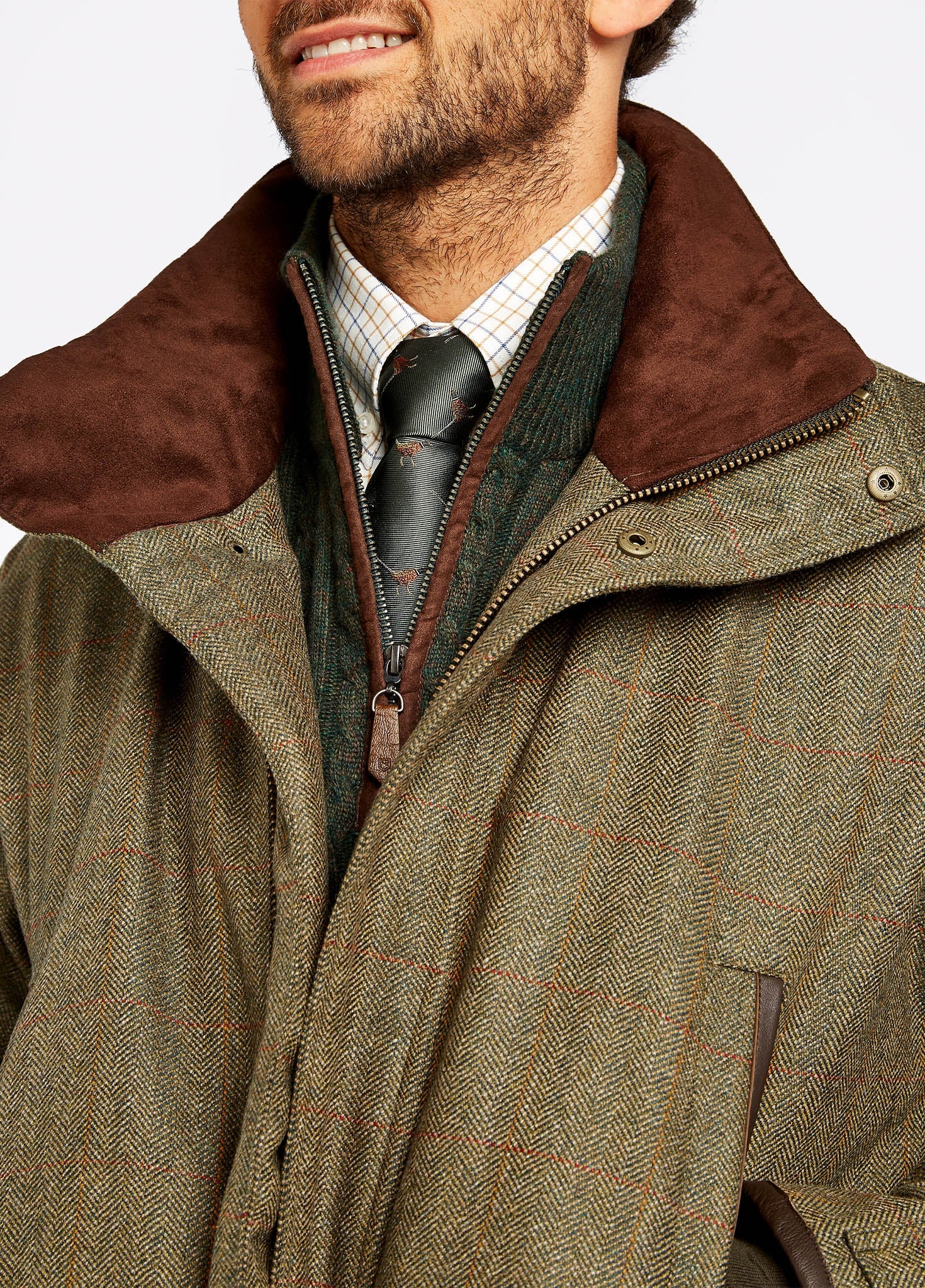 Ballinturbet Men's Tweed Field Coat - Cedar