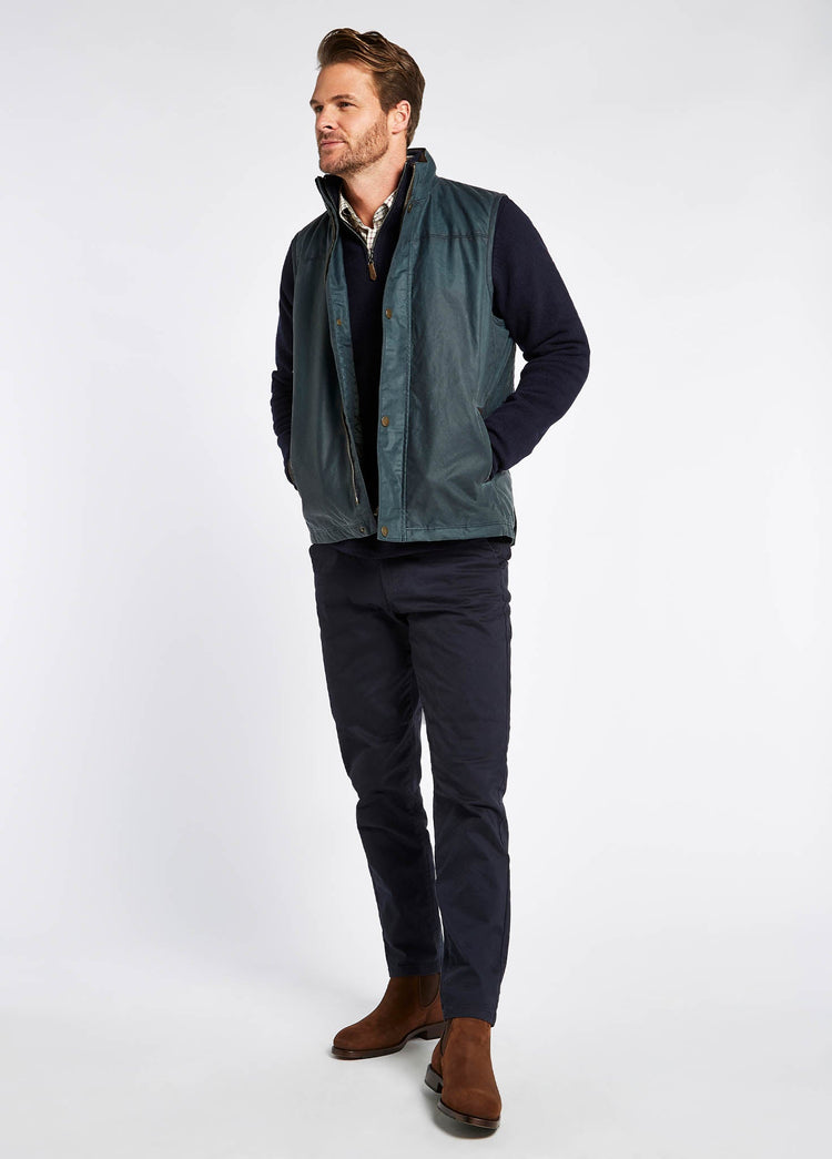 Mayfly Men's Waxed Cotton Vest - Dark Pebble