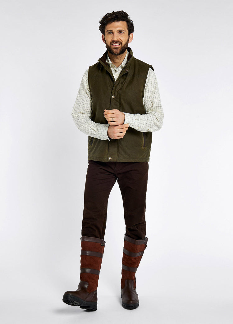 Mayfly Men's Waxed Cotton Vest - Fennel