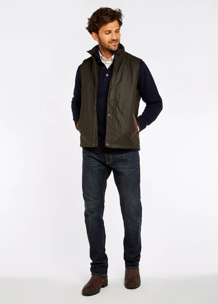 Mayfly Waxed Cotton Vest - Olive