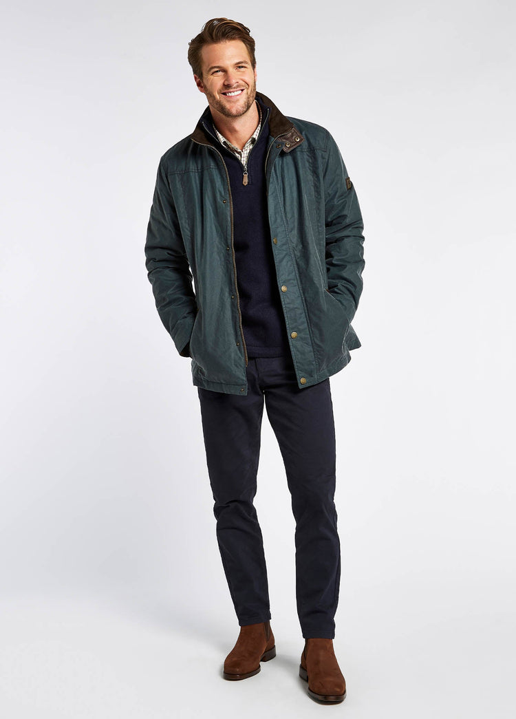 Carrickfergus Men's Waxed Cotton Jacket - Dark Pebble