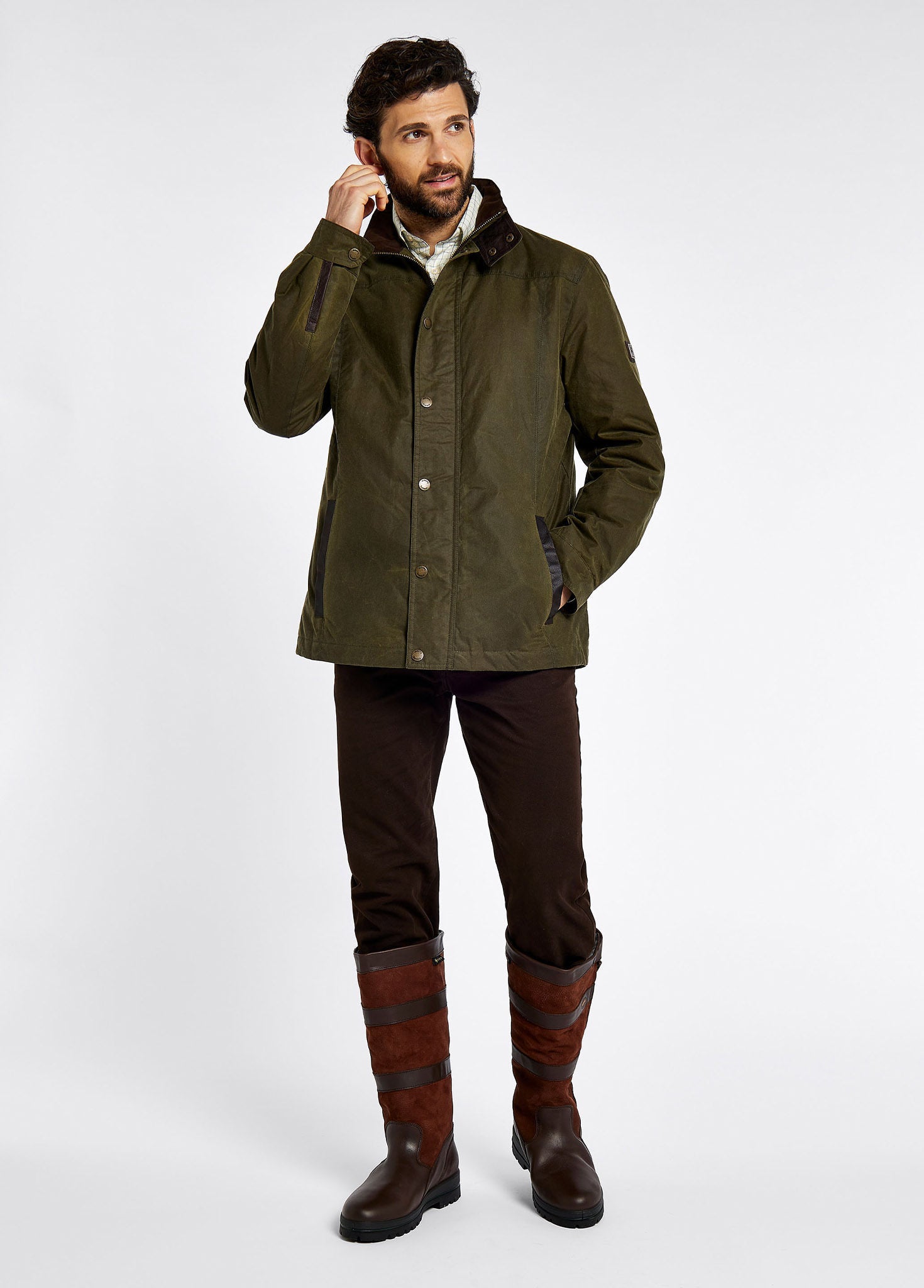 Carrickfergus Men s Waxed Cotton Jacket Fennel