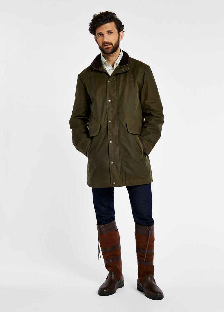 Chalkhill Men's Long Waxed Jacket - Fennel