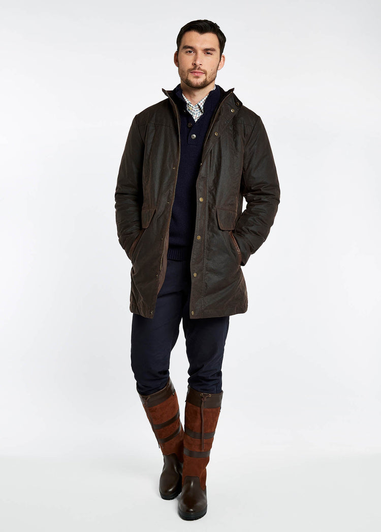 Chalkhill Men's Long Waxed Jacket - Java