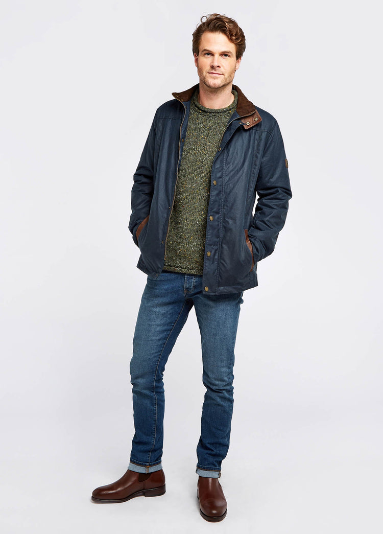 Carrickfergus Men's Waxed Cotton Jacket - Ocean Blue