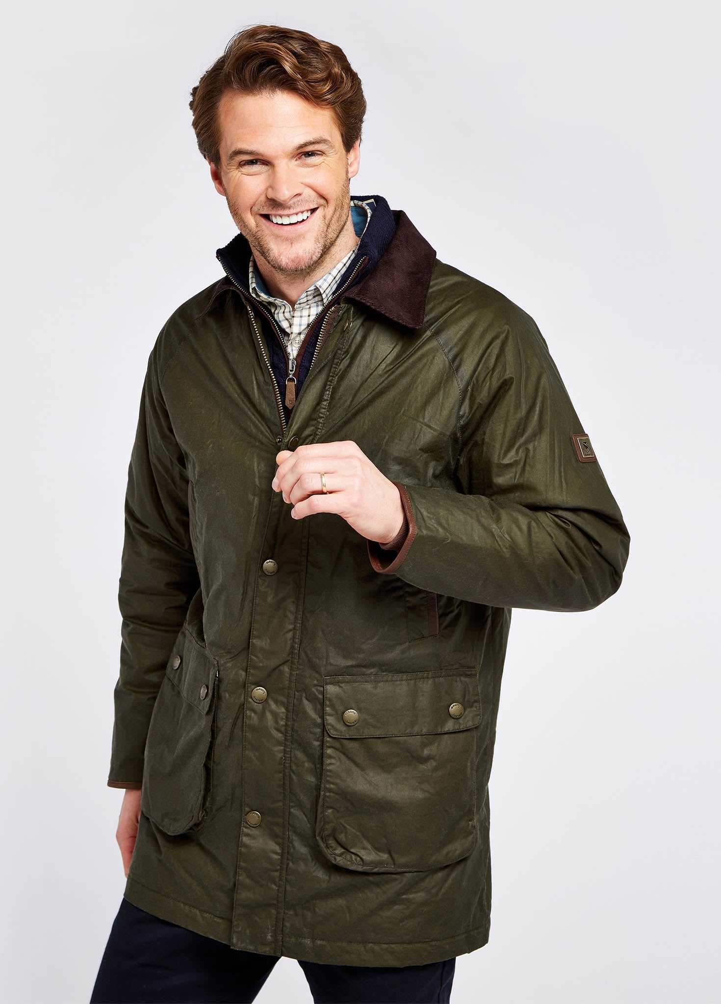 Brunswick Mens Waxed Cotton Jacket Pine - Main Image
