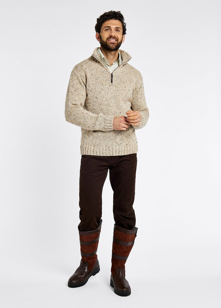 Callaghan Men’s Irish Knit Donegal Sweater - Stone