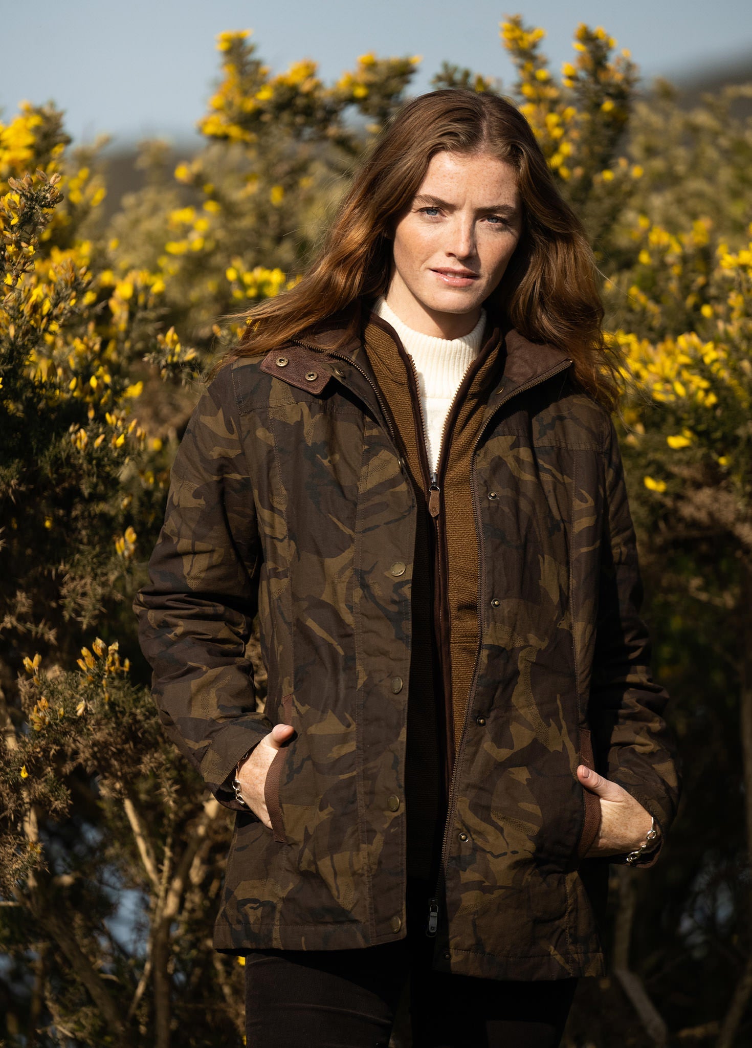 Mountrath LTD Women's Limited edition waxed cotton jacket - Brown Camo Mountrath LTD Women's Limited edition waxed cotton jacket - Brown Camo