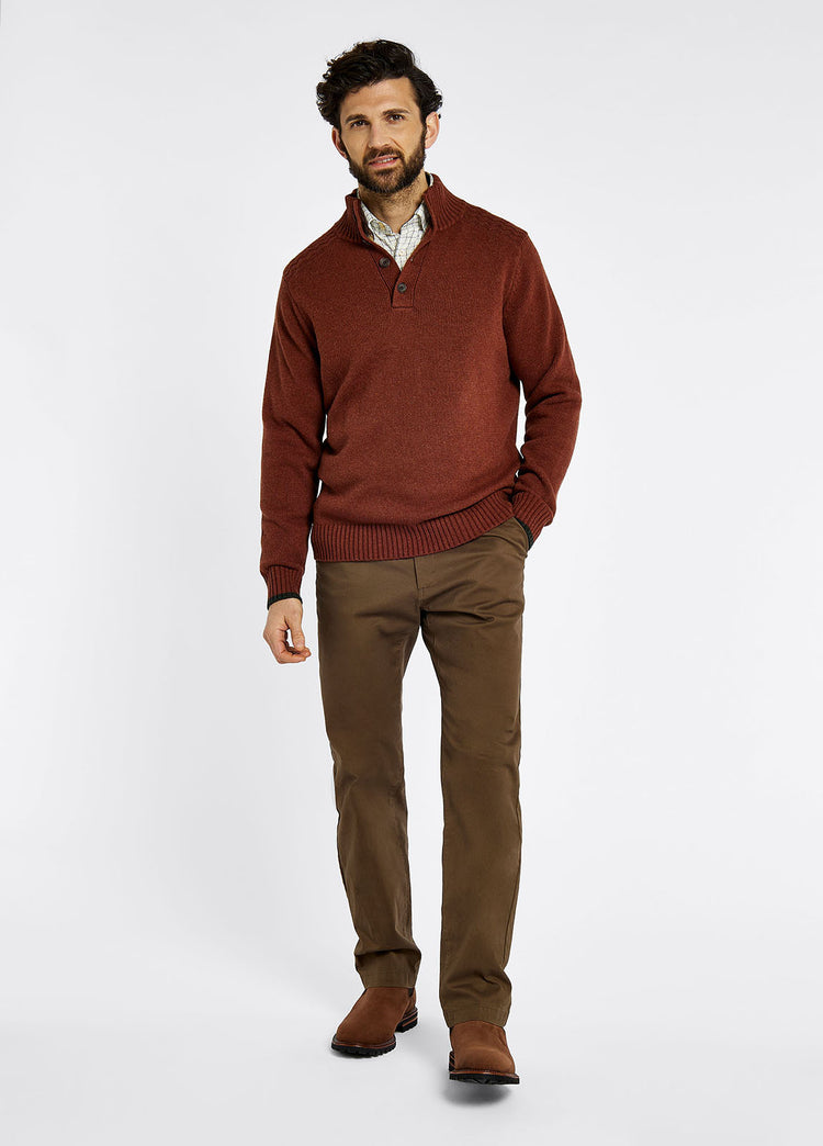 Parkplace Men's Button Neck Sweater - Russett - Sample