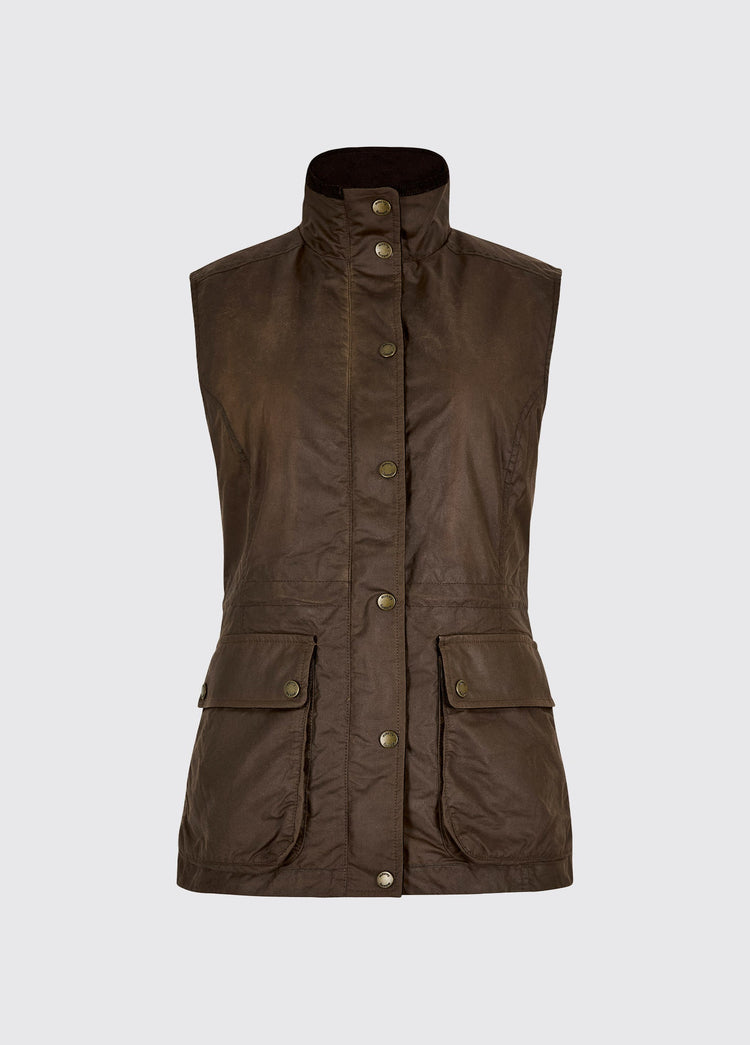 Rathsallagh Women's waxed cotton Vest - Café