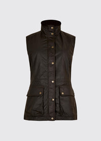 Rathsallagh Women's waxed cotton Vest - Verdigris