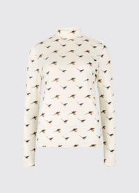 Reynolds Women's soft, printed mock neck top - Cream