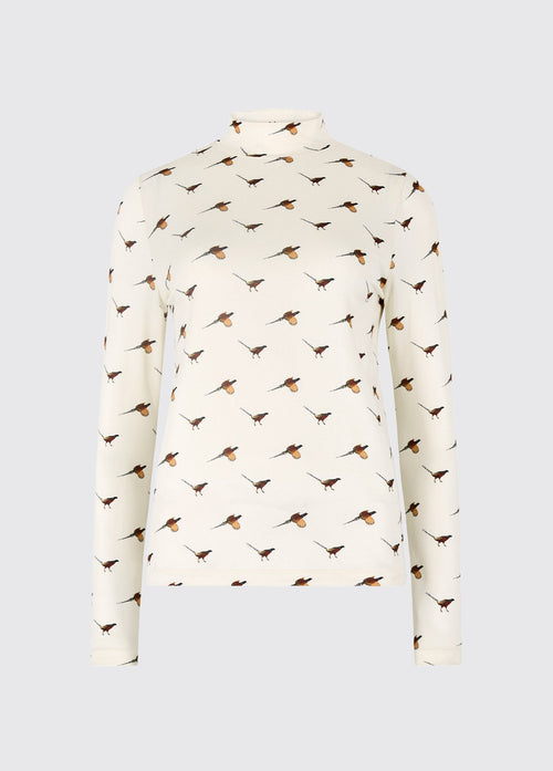 Reynolds Women's soft, printed mock neck top - Cream