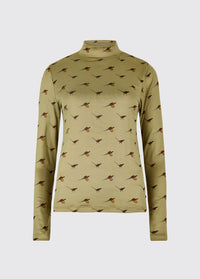 Reynolds Women's soft, printed mock neck top - Dusky Green