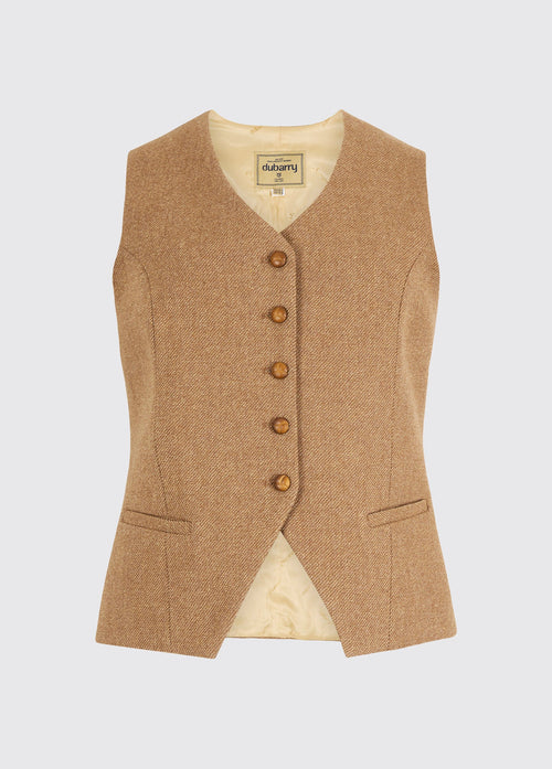 Robinswood Ladies' tweed waistcoat - Camel Twill