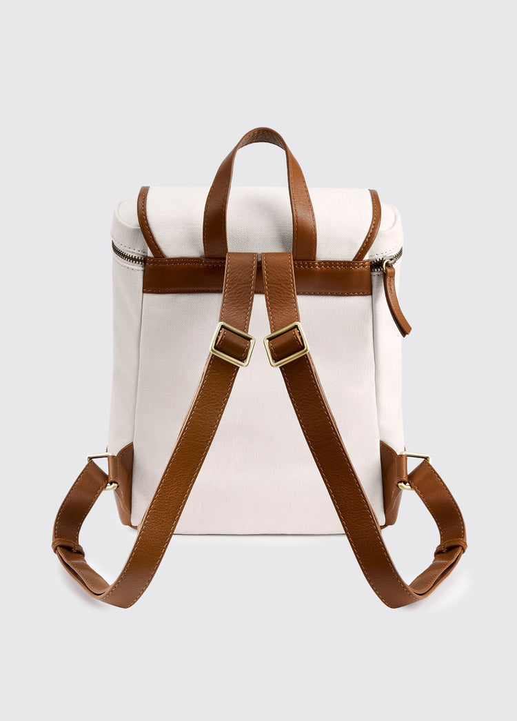 Rosegreen Women’s Canvas backpack with leather trimming - Caramel