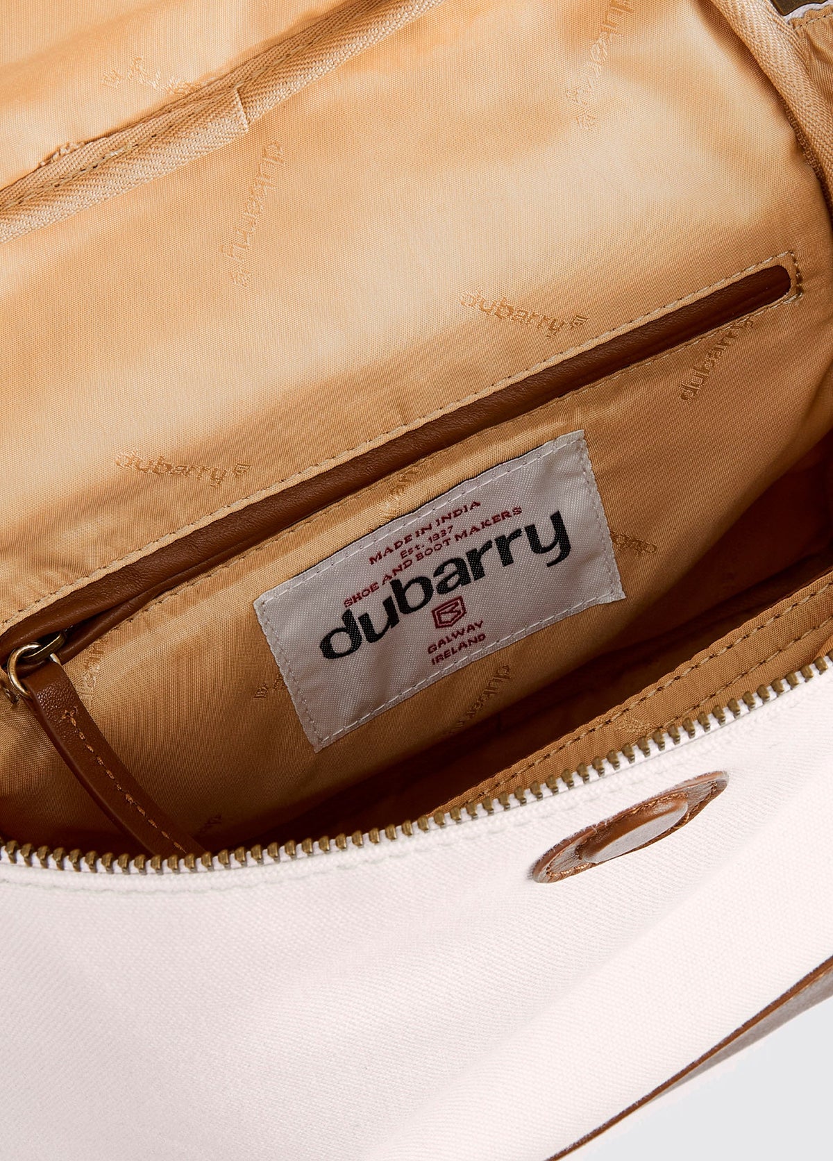 Borry Rosa Backpack Rosegreen Women’s Canvas backpack with leather trimming - Caramel