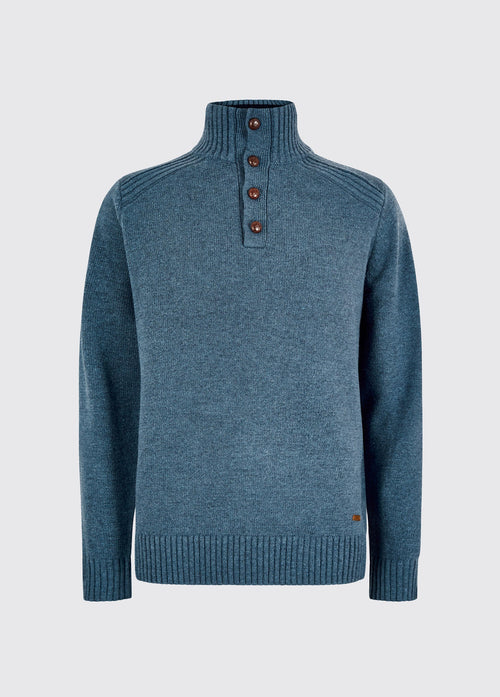 Shields Men’s button neck sweater - Indigo