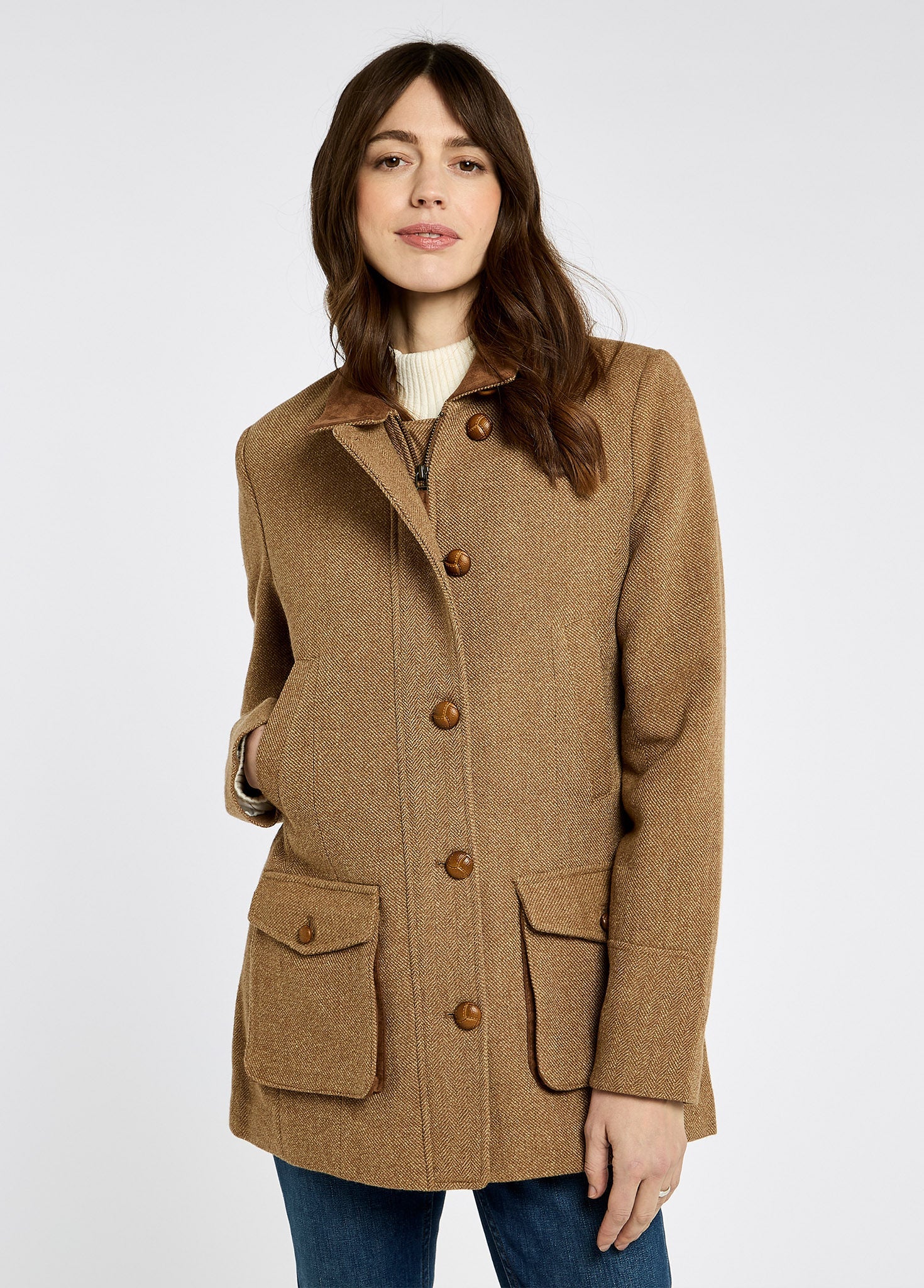 Willow Ladies' tweed utility jacket - Camel Twill